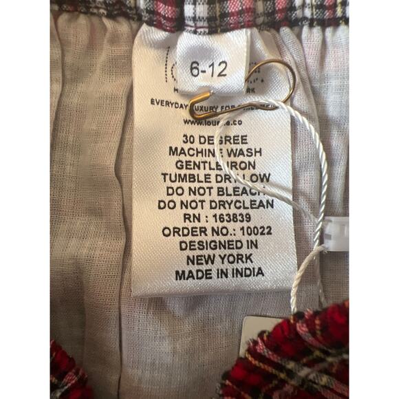 TUCKERNUCK LOUELLE Girls Double Button Frill Blouse and Tartan Bottom NWT 6-12M - Picture 3 of 5